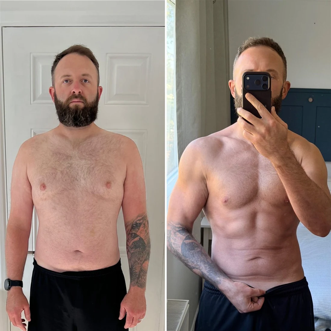 Adam’s before and after progress
