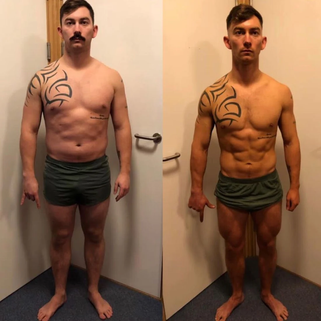 Joe’s before and after progress